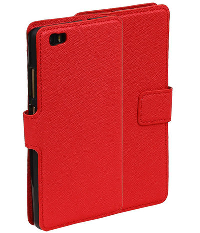 Rood Huawei P8 Lite TPU wallet case booktype hoesje HM Book