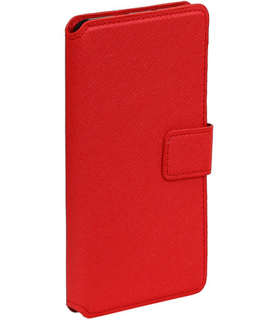 Rood Huawei P8 Lite TPU wallet case booktype hoesje HM Book