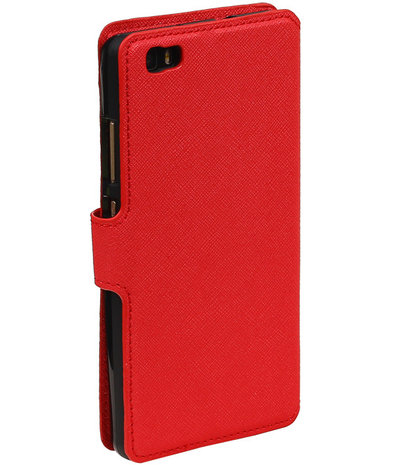 Rood Huawei P8 Lite TPU wallet case booktype hoesje HM Book