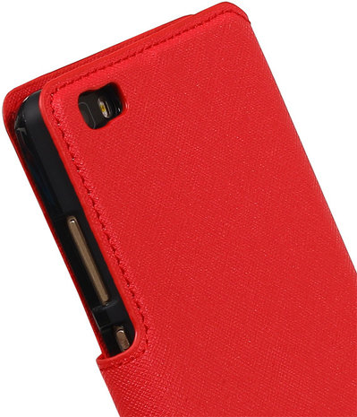 Rood Huawei P8 Lite TPU wallet case booktype hoesje HM Book