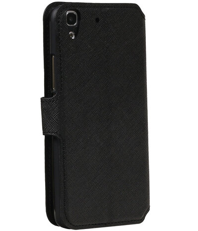 Zwart Huawei Honor Y6 TPU wallet case booktype hoesje HM Book