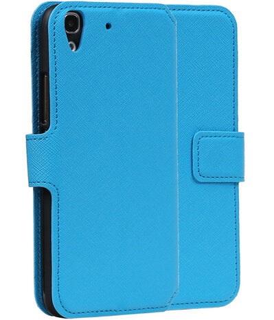 Blauw Huawei Honor Y6 TPU wallet case booktype hoesje HM Book