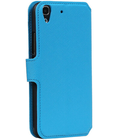 Blauw Huawei Honor Y6 TPU wallet case booktype hoesje HM Book