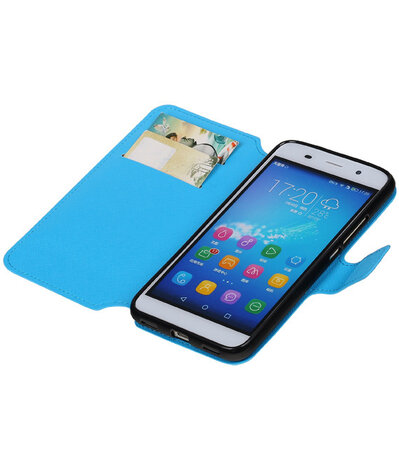 Blauw Huawei Honor Y6 TPU wallet case booktype hoesje HM Book