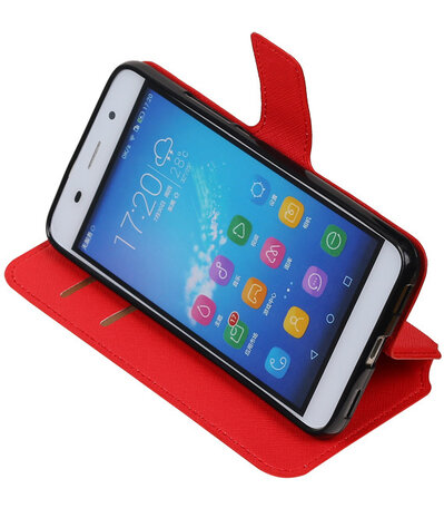 Rood Huawei Honor Y6 TPU wallet case booktype hoesje HM Book