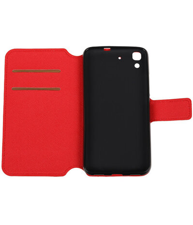 Rood Huawei Honor Y6 TPU wallet case booktype hoesje HM Book