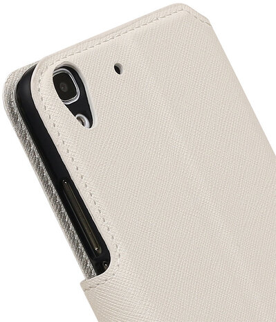 Wit Huawei Honor Y6 TPU wallet case booktype hoesje HM Book