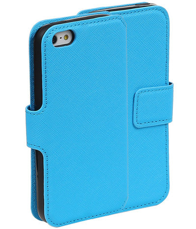 Blauw Apple iPhone 6 / 6s TPU wallet case booktype hoesje HM Book