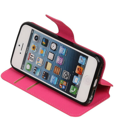 Roze Apple iPhone 6 / 6s TPU wallet case booktype hoesje HM Book