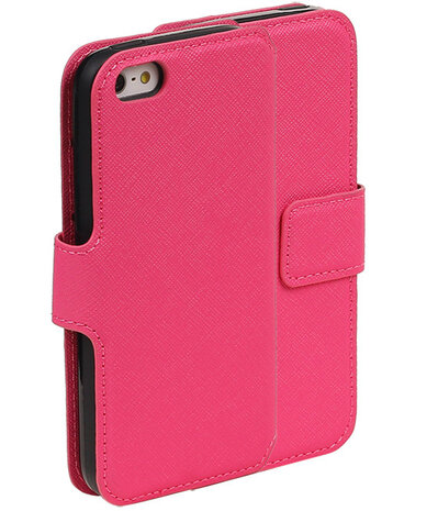 Roze Apple iPhone 6 / 6s TPU wallet case booktype hoesje HM Book