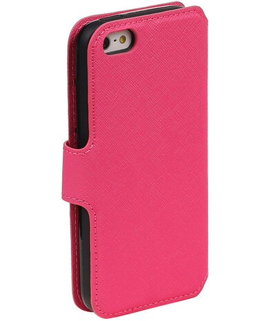 Roze Apple iPhone 6 / 6s TPU wallet case booktype hoesje HM Book