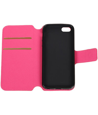 Roze Apple iPhone 6 / 6s TPU wallet case booktype hoesje HM Book