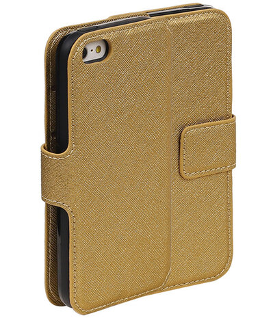 Goud Apple iPhone 6 / 6s TPU wallet case booktype hoesje HM Book