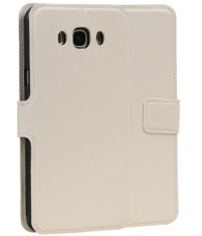 Wit Samsung Galaxy J5 2016 TPU wallet case booktype hoesje HM Book