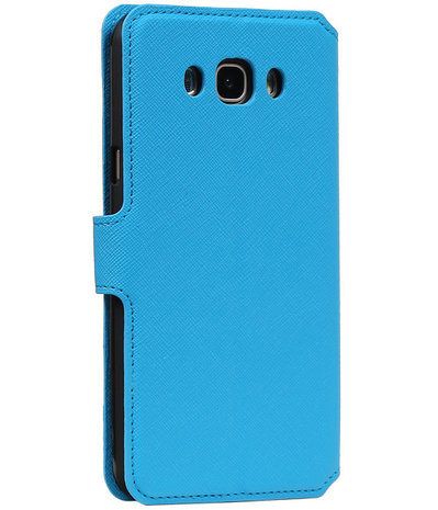 Blauw Samsung Galaxy J7 2016 TPU wallet case booktype hoesje HM Book