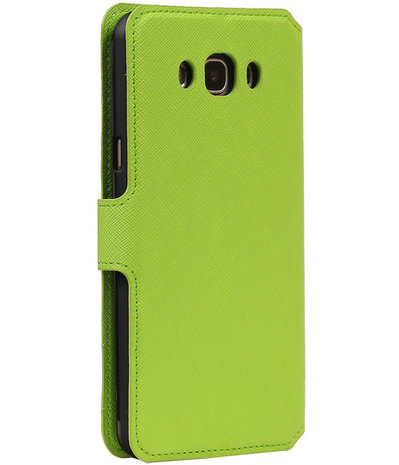 Groen Samsung Galaxy J7 2016 TPU wallet case booktype hoesje HM Book