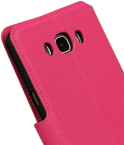 Roze Samsung Galaxy J7 2016 TPU wallet case booktype hoesje HM Book