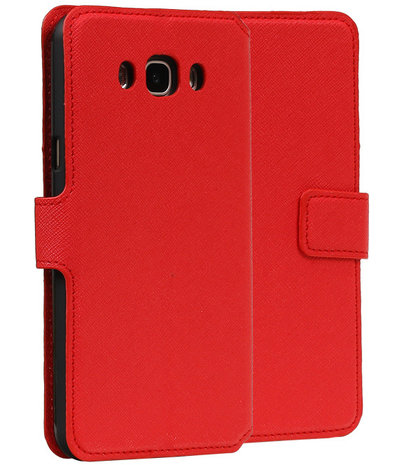 Rood Samsung Galaxy J7 2016 TPU wallet case booktype hoesje HM Book