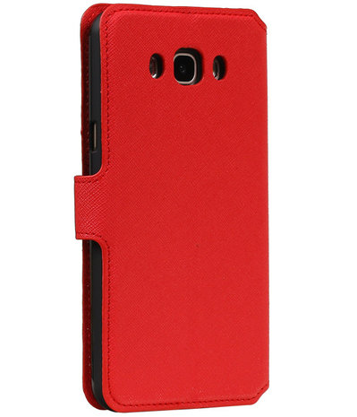 Rood Samsung Galaxy J7 2016 TPU wallet case booktype hoesje HM Book