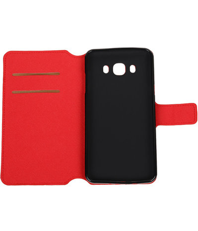 Rood Samsung Galaxy J7 2016 TPU wallet case booktype hoesje HM Book