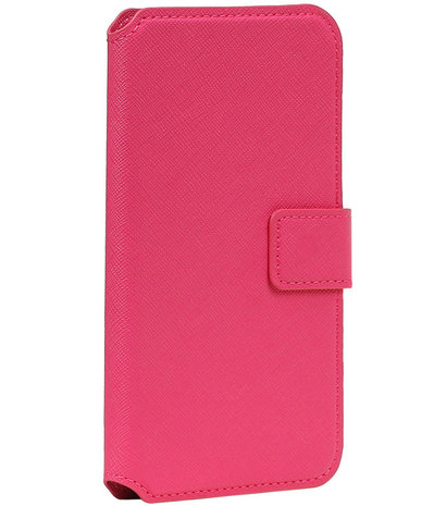 Roze Samsung Galaxy S5 TPU wallet case booktype hoesje HM Book