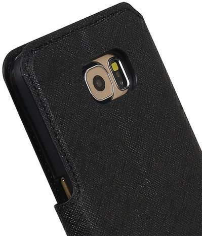 Zwart Samsung Galaxy S6 TPU wallet case booktype hoesje HM Book