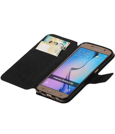 Zwart Samsung Galaxy S6 TPU wallet case booktype hoesje HM Book