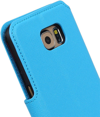 Blauw Samsung Galaxy S6 TPU wallet case booktype hoesje HM Book