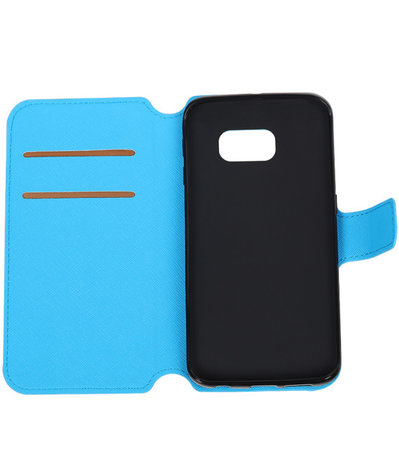 Blauw Samsung Galaxy S6 TPU wallet case booktype hoesje HM Book