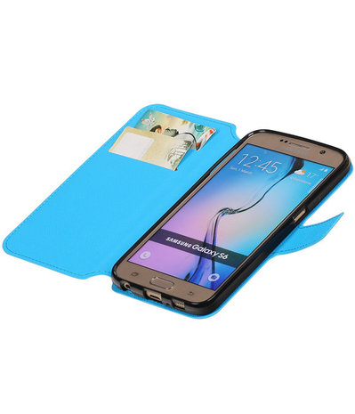 Blauw Samsung Galaxy S6 TPU wallet case booktype hoesje HM Book