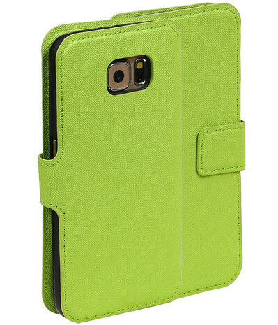 Groen Samsung Galaxy S6 TPU wallet case booktype hoesje HM Book