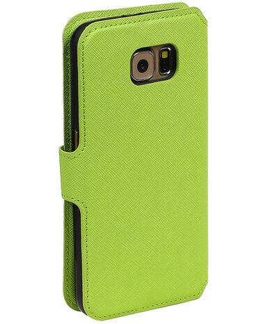 Groen Samsung Galaxy S6 TPU wallet case booktype hoesje HM Book