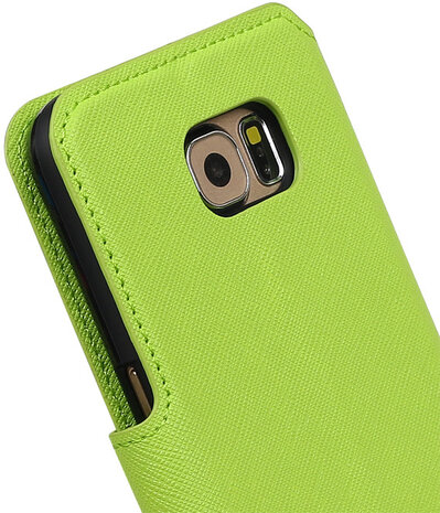 Groen Samsung Galaxy S6 TPU wallet case booktype hoesje HM Book
