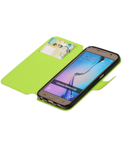 Groen Samsung Galaxy S6 TPU wallet case booktype hoesje HM Book