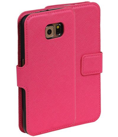 Roze Samsung Galaxy S6 TPU wallet case booktype hoesje HM Book