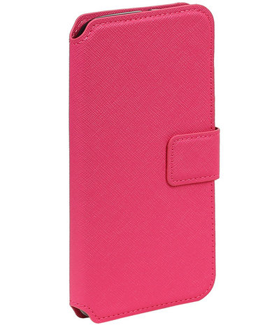 Roze Samsung Galaxy S6 TPU wallet case booktype hoesje HM Book