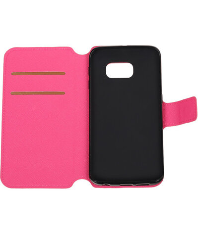 Roze Samsung Galaxy S6 TPU wallet case booktype hoesje HM Book