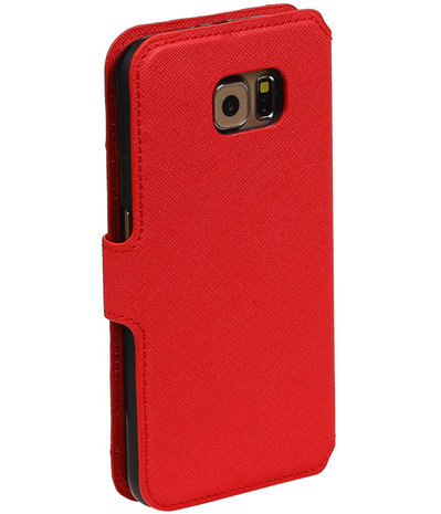 Rood Samsung Galaxy S6 TPU wallet case booktype hoesje HM Book