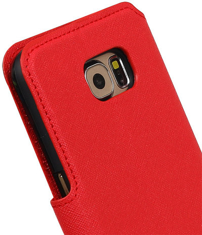 Rood Samsung Galaxy S6 TPU wallet case booktype hoesje HM Book