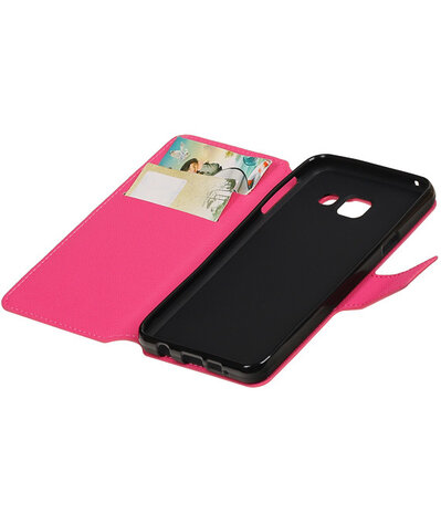 Roze Samsung Galaxy A3 2016 TPU wallet case booktype hoesje HM Book