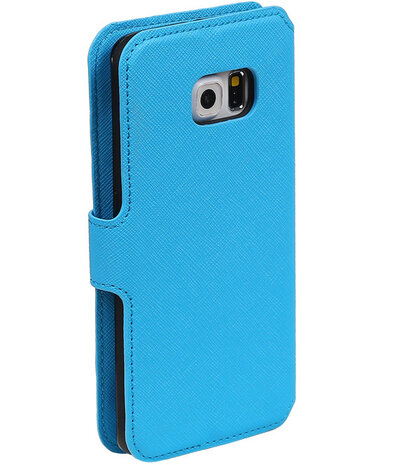 Blauw Samsung Galaxy S6 Edge TPU wallet case booktype hoesje HM Book