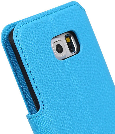 Blauw Samsung Galaxy S6 Edge TPU wallet case booktype hoesje HM Book
