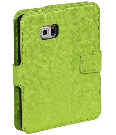 Groen Samsung Galaxy S6 Edge TPU wallet case booktype hoesje HM Book