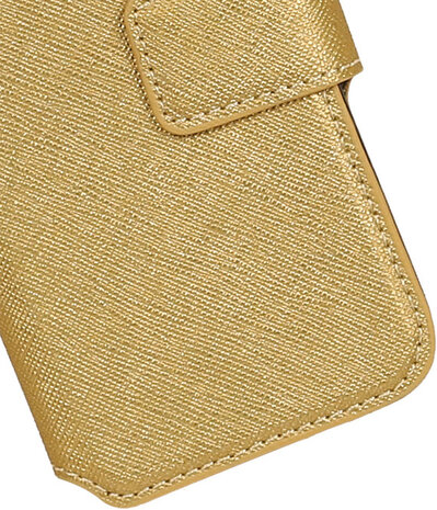 Goud Samsung Galaxy S6 Edge TPU wallet case booktype hoesje HM Book