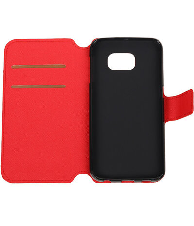 Rood Samsung Galaxy S6 Edge TPU wallet case booktype hoesje HM Book