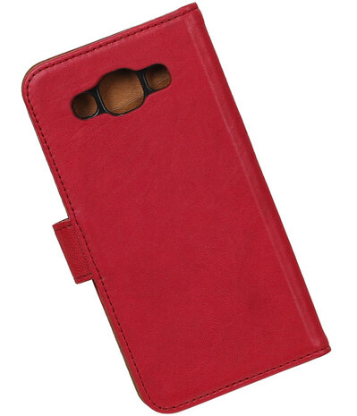 Echt Leer Bookcase Roze - Samsung Galaxy E5