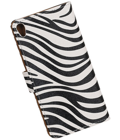Zebra booktype wallet cover hoesje voor Sony Xperia XA
