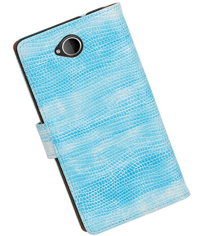 Turquoise Mini Slang booktype cover hoesje voor Microsoft Lumia 650