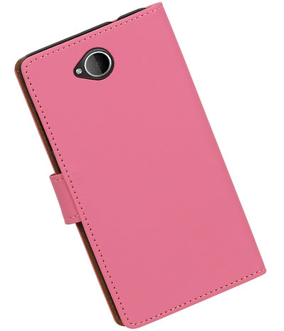 Roze Effen booktype cover hoesje voor Microsoft Lumia 650