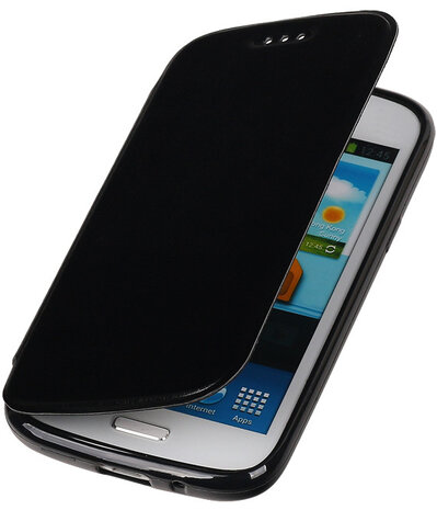 Polar Map Case Zwart Samsung Galaxy Core i8260 TPU Bookcover Hoesje